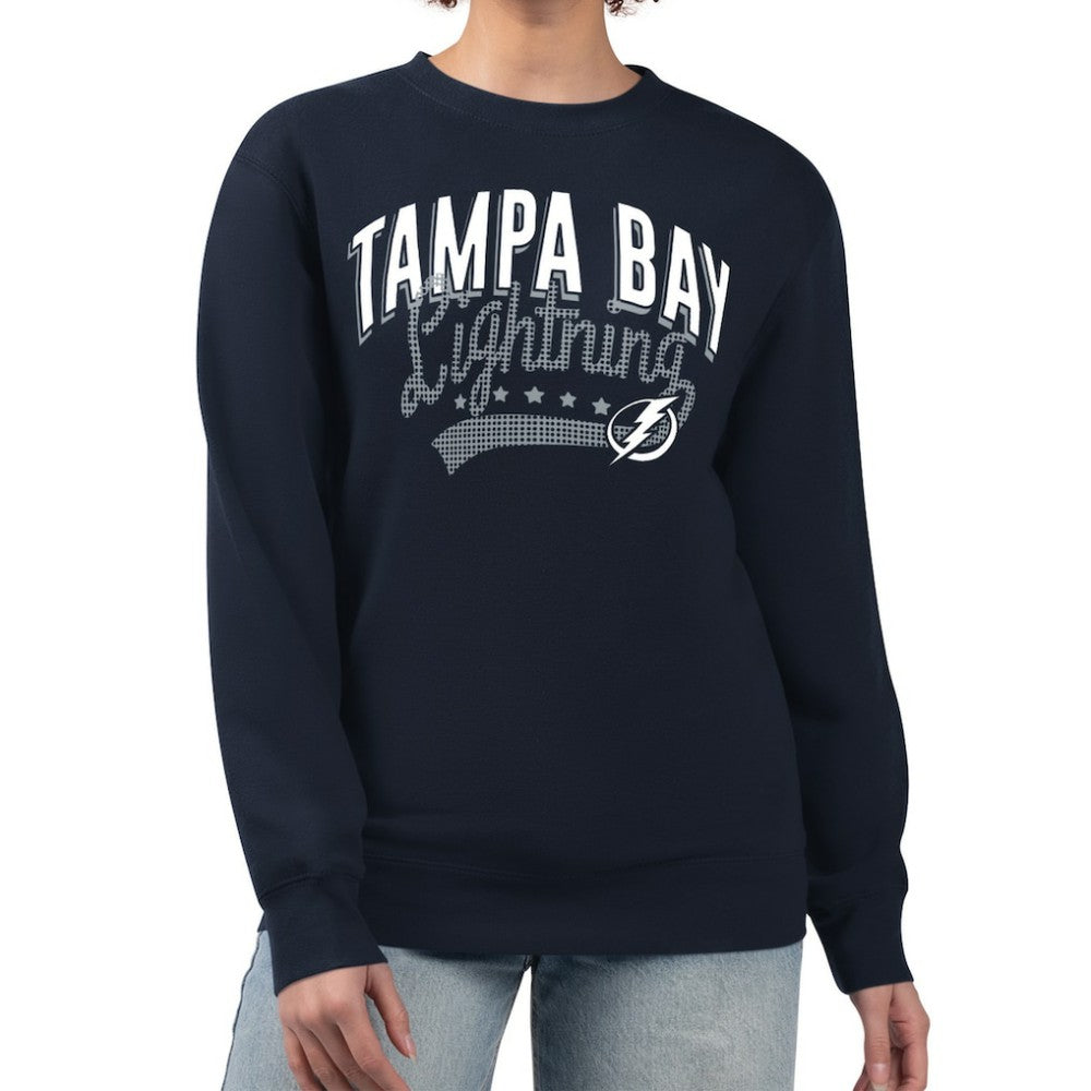 Tampa Bay Lightning G-III 4Her by Carl Banks Women's Filigree Team Graphic Fleece Pullover Sweatshirt - Navy - NHL 201411633