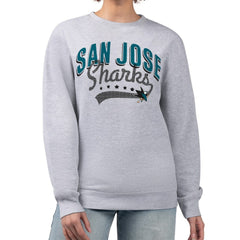 San Jose Sharks G-III 4Her by Carl Banks Women's Filigree Team Graphic Fleece Pullover Sweatshirt - Heather Gray - NHL 201411640