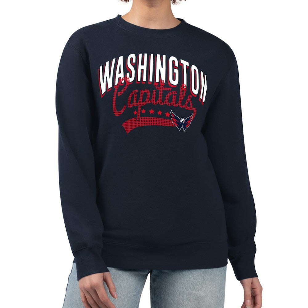 Washington Capitals G-III 4Her by Carl Banks Women's Filigree Team Graphic Fleece Pullover Sweatshirt - Navy - NHL 201411645