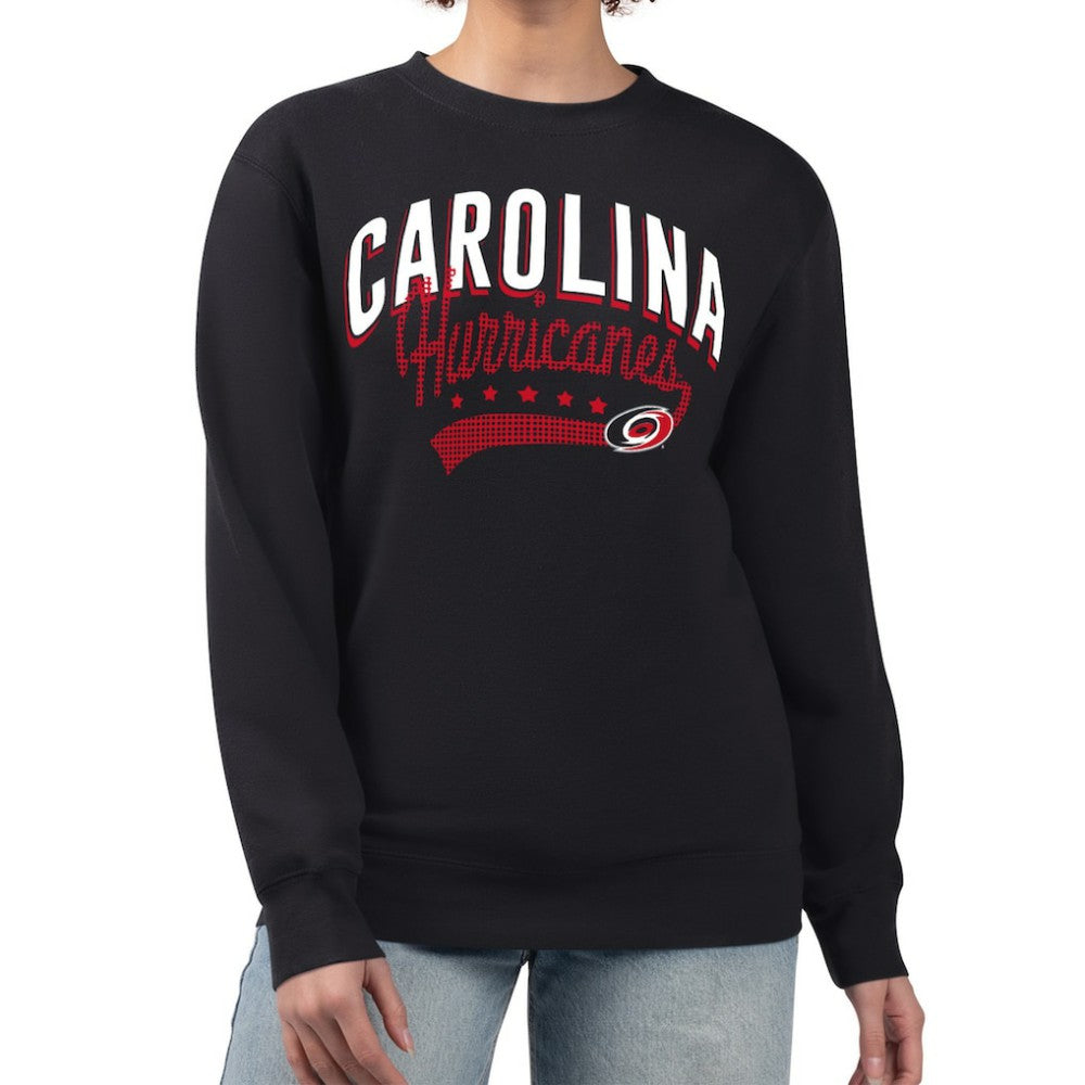 Carolina Hurricanes G-III 4Her by Carl Banks Women's Filigree Team Graphic Fleece Pullover Sweatshirt - Black - NHL 201411648