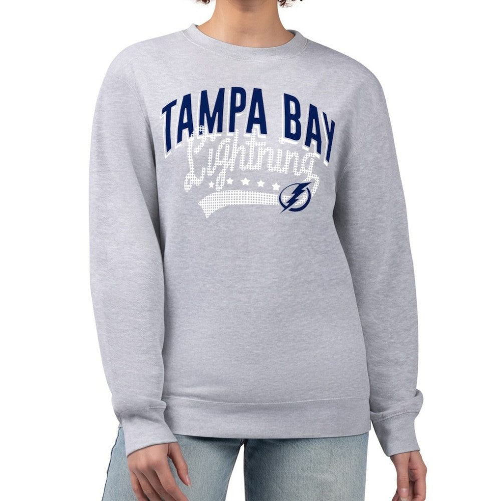Tampa Bay Lightning G-III 4Her by Carl Banks Women's Filigree Team Graphic Fleece Pullover Sweatshirt - Heather Gray - NHL 201411653