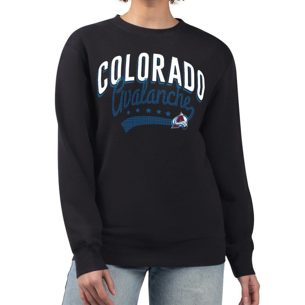 Colorado Avalanche G-III 4Her by Carl Banks Women's Filigree Team Graphic Fleece Pullover Sweatshirt - Black - NHL 201411655