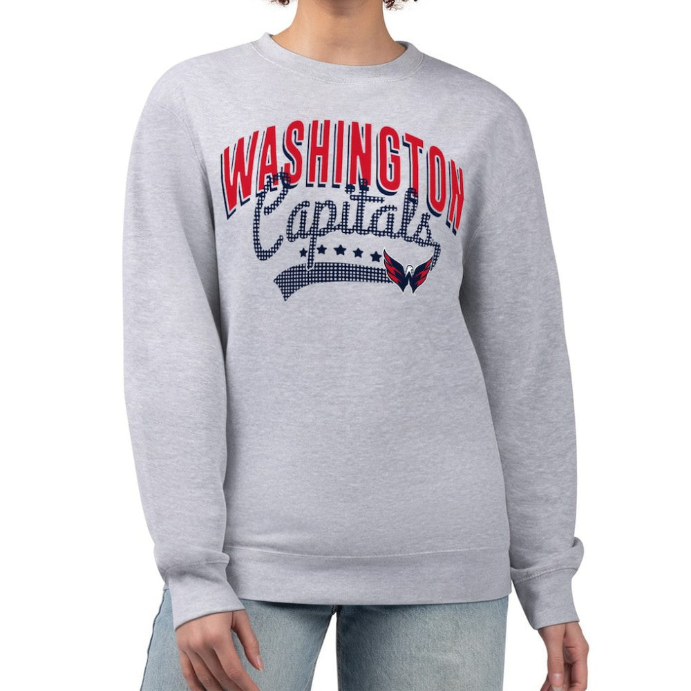 Washington Capitals G-III 4Her by Carl Banks Women's Filigree Team Graphic Fleece Pullover Sweatshirt - Heather Gray - NHL 201411660