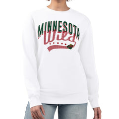Minnesota Wild G-III 4Her by Carl Banks Women's Filigree Team Graphic Fleece Pullover Sweatshirt - White - NHL 201411669