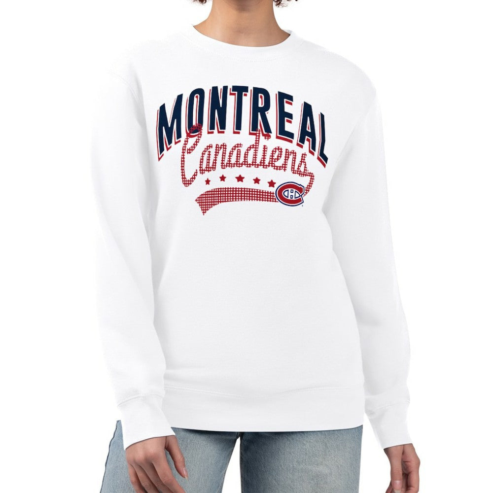 Montreal Canadiens G-III 4Her by Carl Banks Women's Filigree Team Graphic Fleece Pullover Sweatshirt - White - NHL 201411674