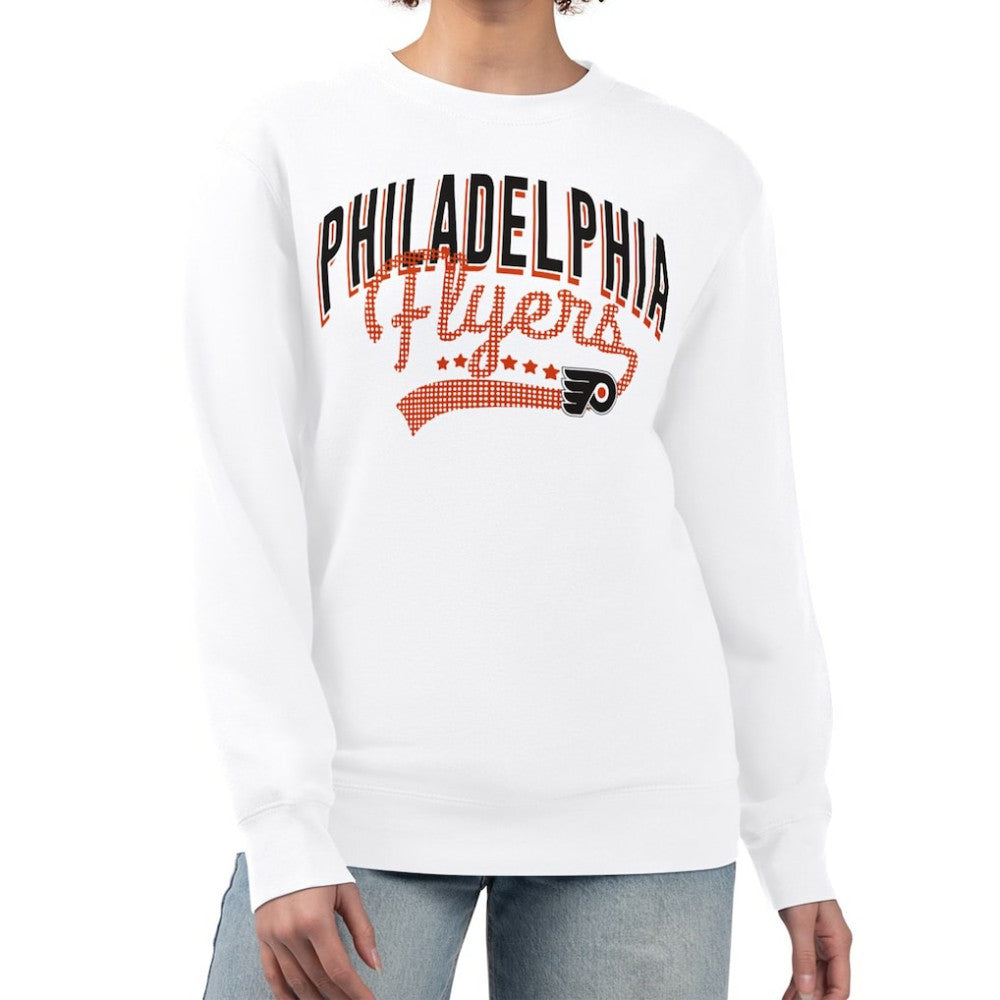 Philadelphia Flyers G-III 4Her by Carl Banks Women's Filigree Team Graphic Fleece Pullover Sweatshirt - White - NHL 201411675