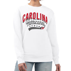Carolina Hurricanes G-III 4Her by Carl Banks Women's Filigree Team Graphic Fleece Pullover Sweatshirt - White - NHL 201411676