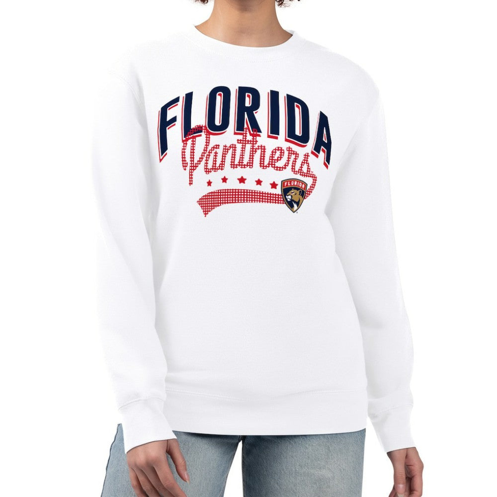 Florida Panthers G-III 4Her by Carl Banks Women's Filigree Team Graphic Fleece Pullover Sweatshirt - White - NHL 201411680