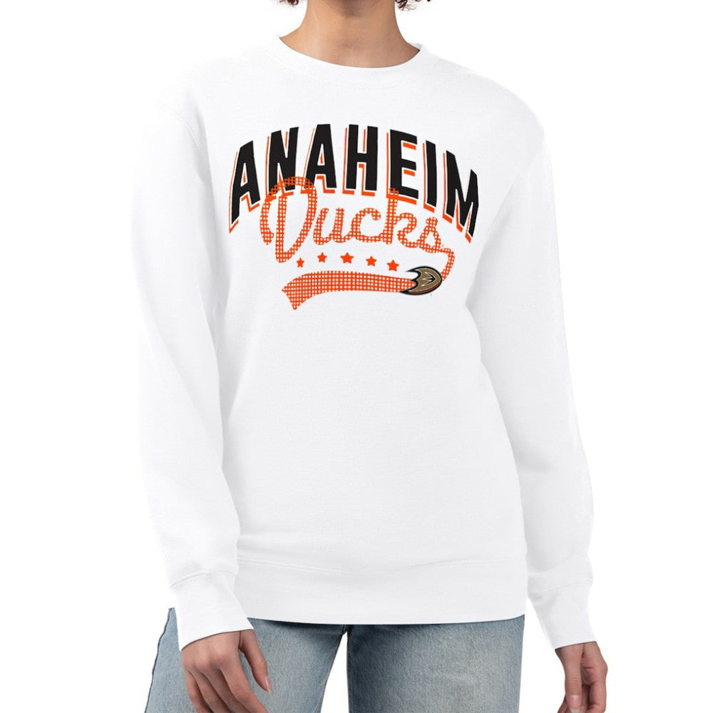Anaheim Ducks G-III 4Her by Carl Banks Women's Filigree Team Graphic Fleece Pullover Sweatshirt - White - NHL 201411683
