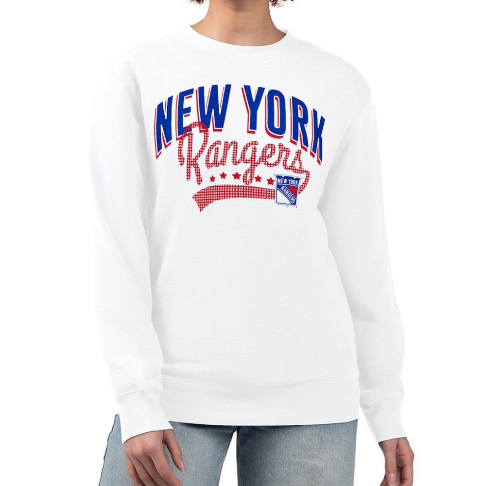 New York Rangers G-III 4Her by Carl Banks Women's Filigree Team Graphic Fleece Pullover Sweatshirt - White - NHL 201411685