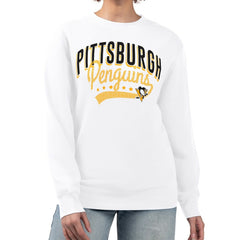 Pittsburgh Penguins G-III 4Her by Carl Banks Women's Filigree Team Graphic Fleece Pullover Sweatshirt - White - NHL 201411687