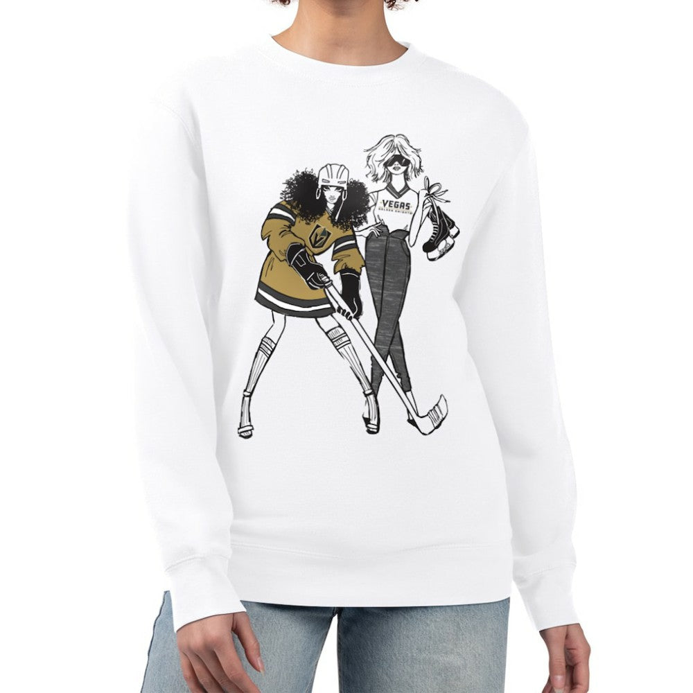 Vegas Golden Knights G-III 4Her by Carl Banks Women's Hockey Girls Team Graphic Fleece Pullover Sweatshirt - White - NHL 201411703