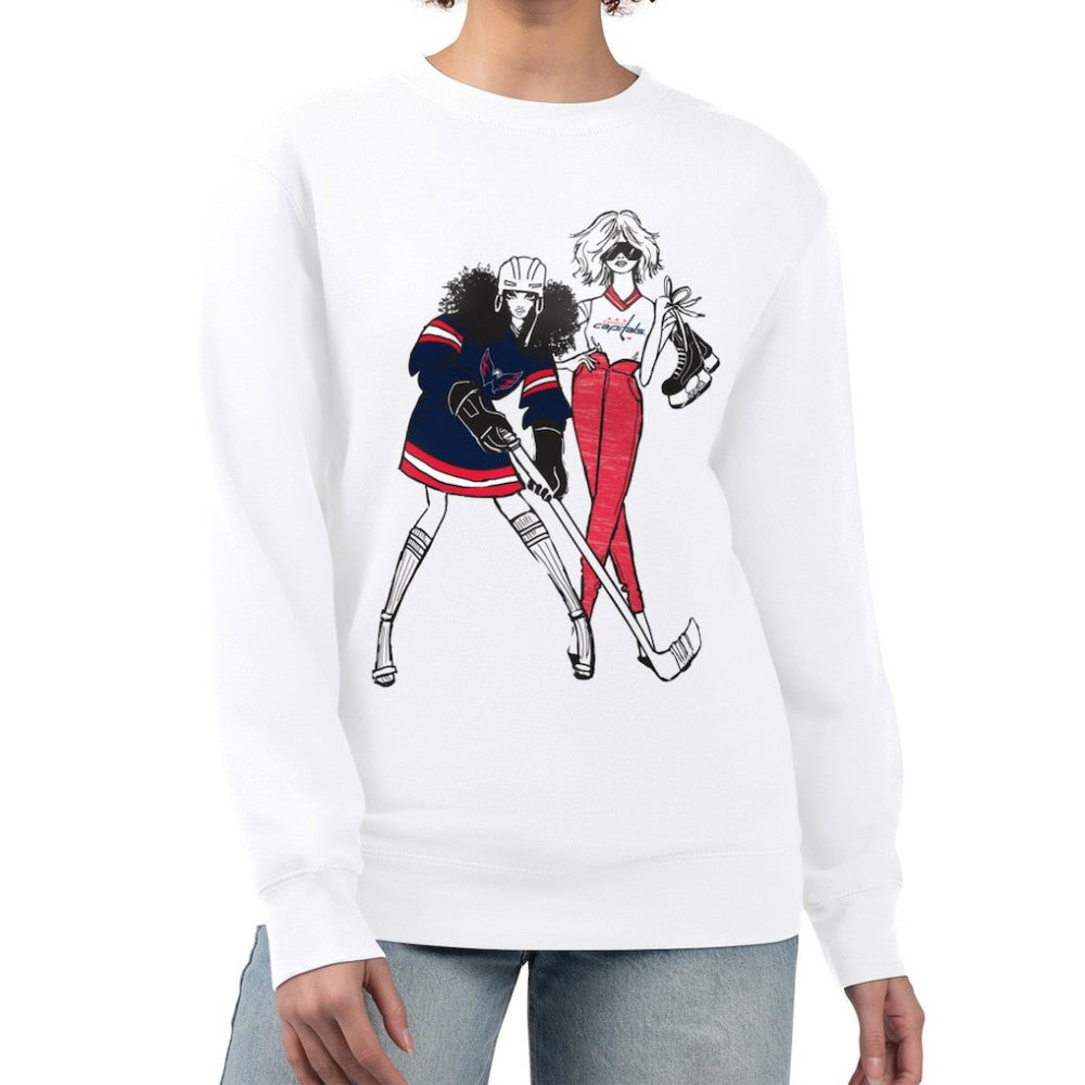 Washington Capitals G-III 4Her by Carl Banks Women's Hockey Girls Team Graphic Fleece Pullover Sweatshirt - White - NHL 201411704