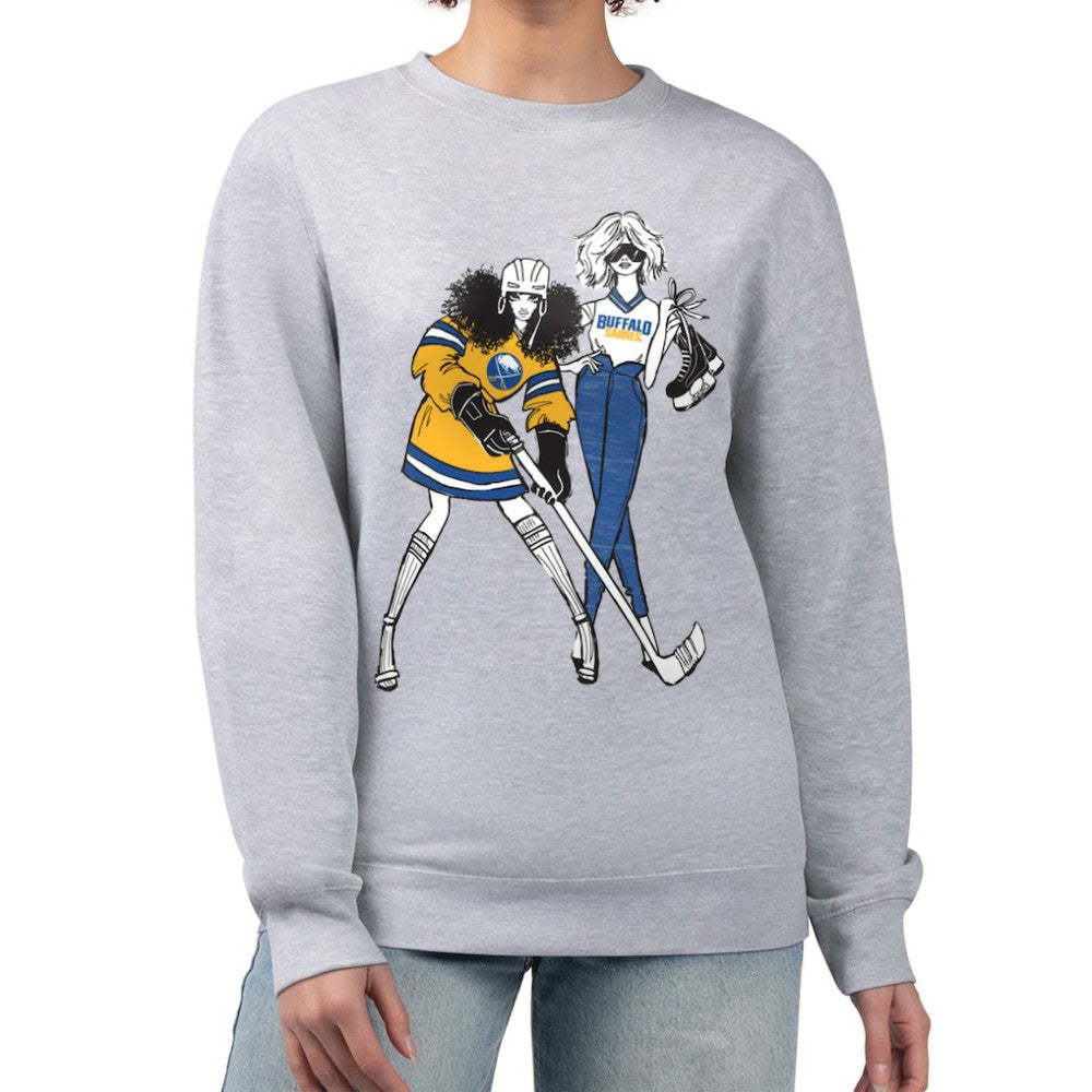 Buffalo Sabres G-III 4Her by Carl Banks Women's Hockey Girls Team Graphic Fleece Pullover Sweatshirt - Heather Gray - NHL 201411712