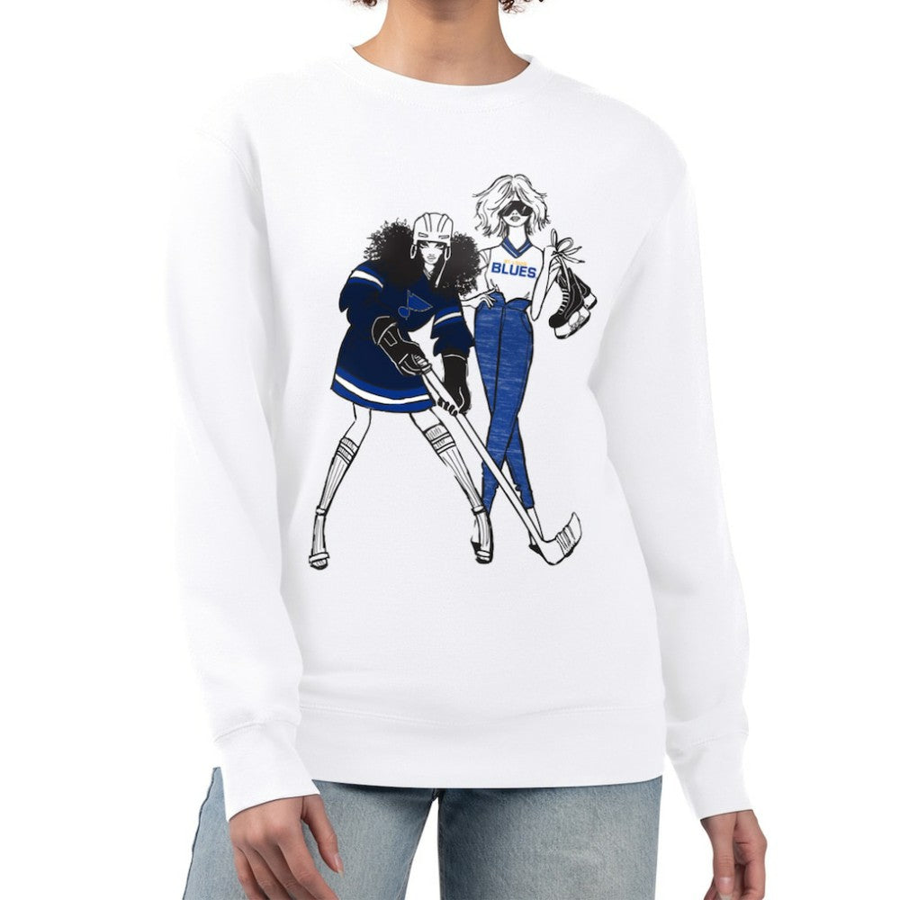 St. Louis Blues G-III 4Her by Carl Banks Women's Hockey Girls Team Graphic Fleece Pullover Sweatshirt - White - NHL 201411716