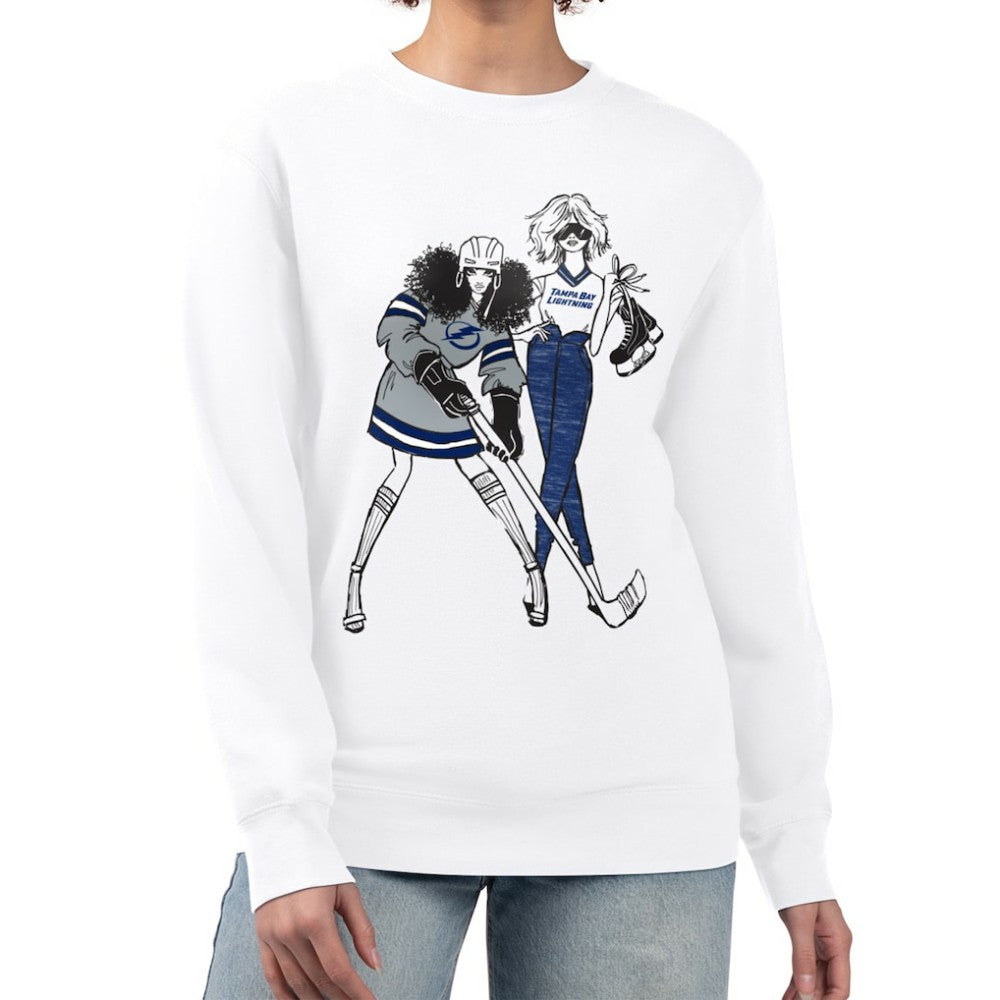 Tampa Bay Lightning G-III 4Her by Carl Banks Women's Hockey Girls Team Graphic Fleece Pullover Sweatshirt - White - NHL 201411717