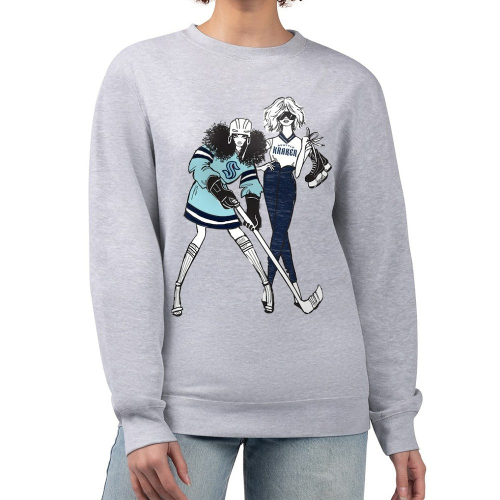 Seattle Kraken G-III 4Her by Carl Banks Women's Hockey Girls Team Graphic Fleece Pullover Sweatshirt - Heather Gray - NHL 201411746