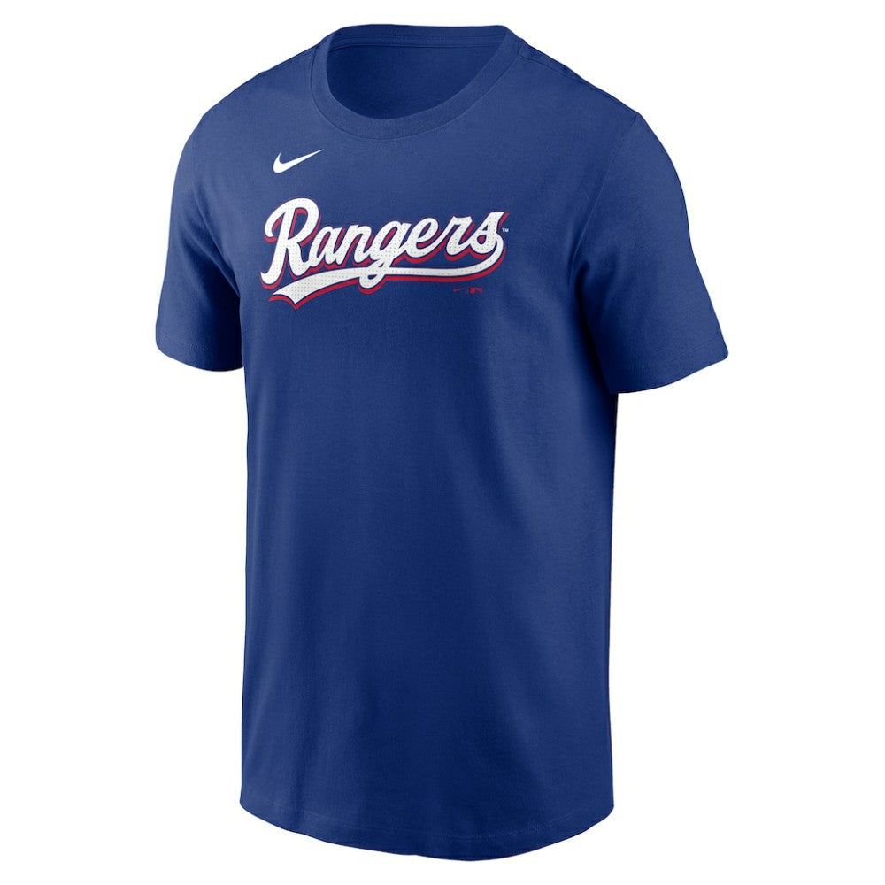 Evan Carter Texas Rangers Nike Fuse Name & Number T-Shirt - Royal - Nike on Sale