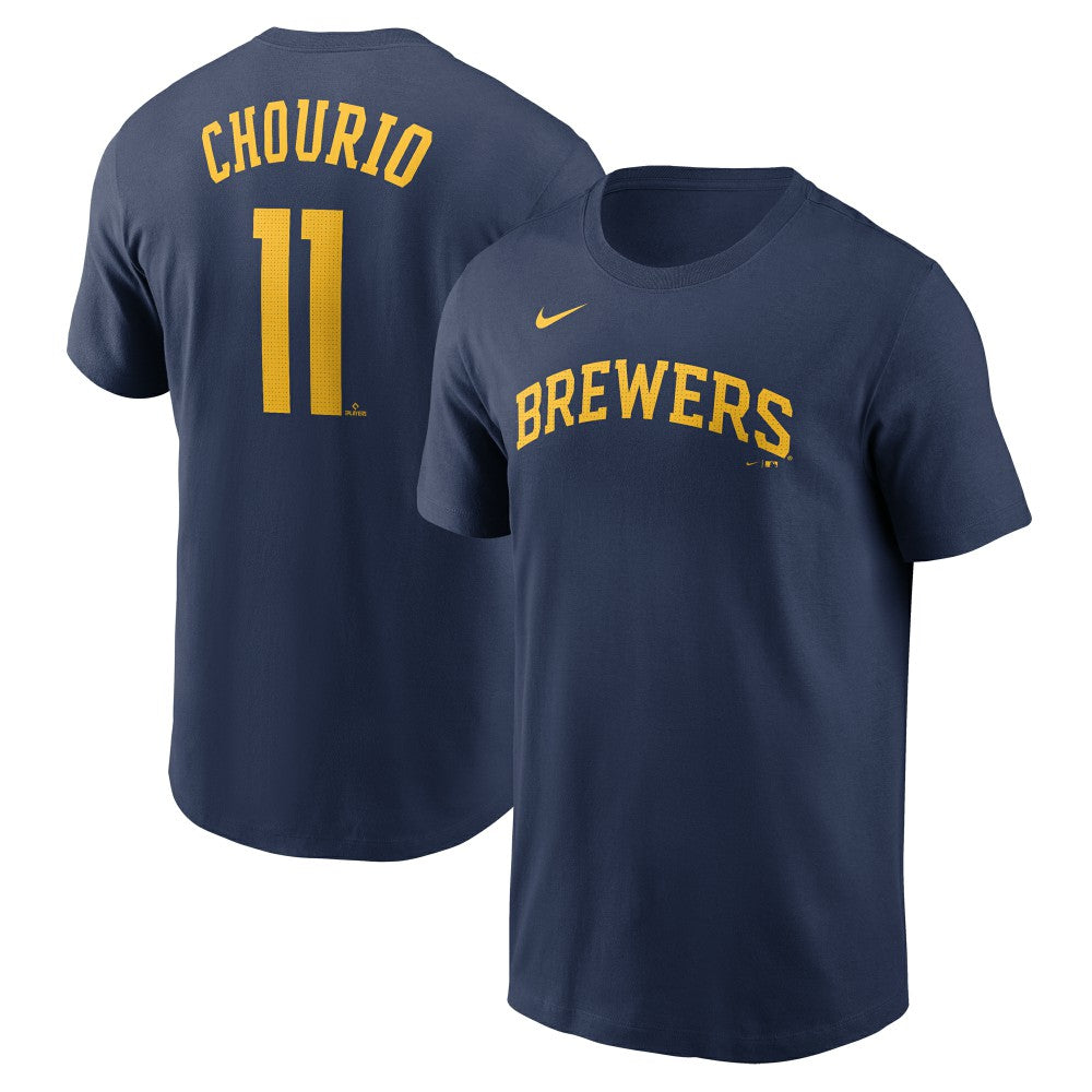 Jackson Chourio Milwaukee Brewers Nike Fuse Name & Number T-Shirt - Navy - Nike Sale