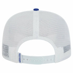Golden State Warriors Dip-Dye 9FIFTY A-Frame Trucker Snapback Hat for sale White/Royal | New Era US