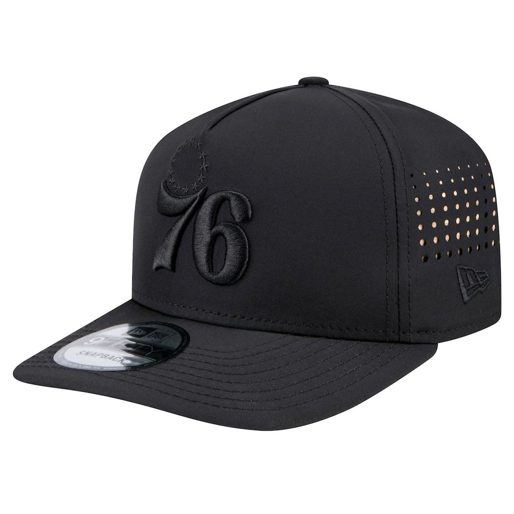 Philadelphia 76ers Vented 9FIFTY A-Frame Snapback Hat Black | New Era Near Me