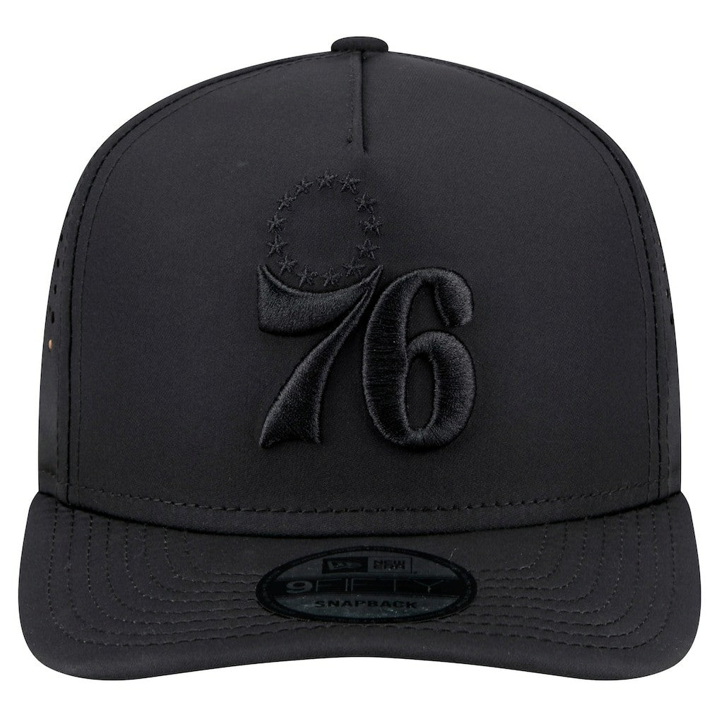Philadelphia 76ers Vented 9FIFTY A-Frame Snapback Hat Black | New Era Near Me