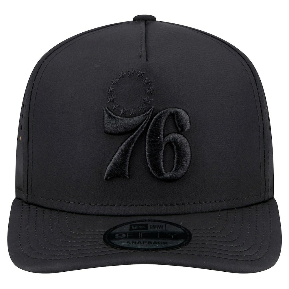 Philadelphia 76ers Vented 9FIFTY A-Frame Snapback Hat Black | New Era Near Me