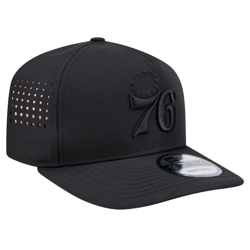 Philadelphia 76ers Vented 9FIFTY A-Frame Snapback Hat Black | New Era Near Me
