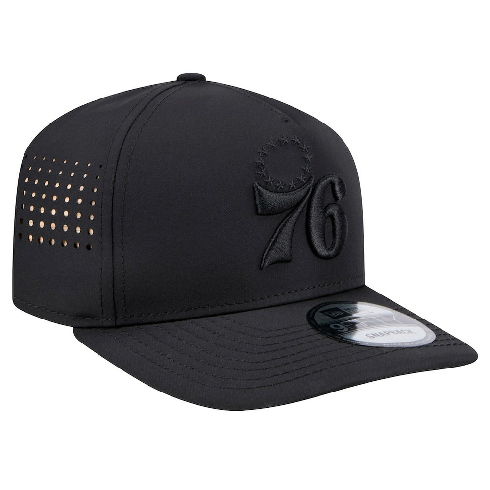 Philadelphia 76ers Vented 9FIFTY A-Frame Snapback Hat Black | New Era Near Me