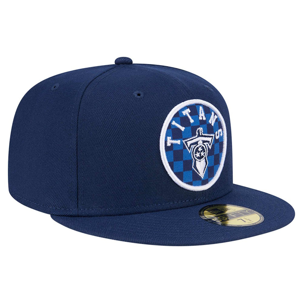 Tennessee Titans New Era Checkered 59FIFTY Fitted Hat Navy