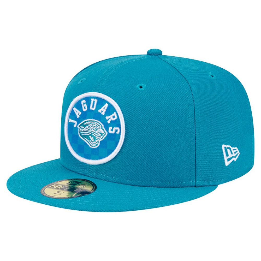 Jacksonville Jaguars New Era Checkered 59FIFTY Fitted Hat Teal