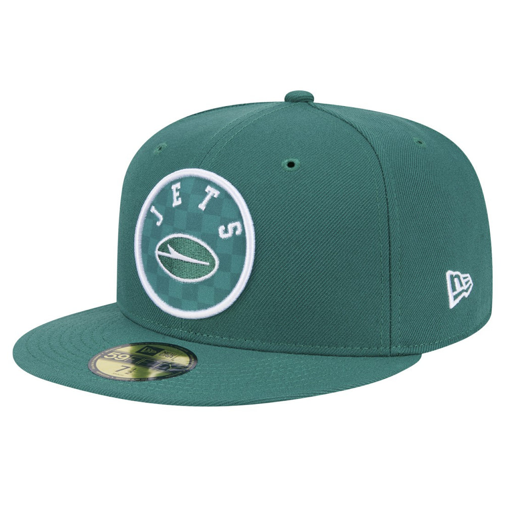 New York Jets New Era Checkered 59FIFTY Fitted Hat Green