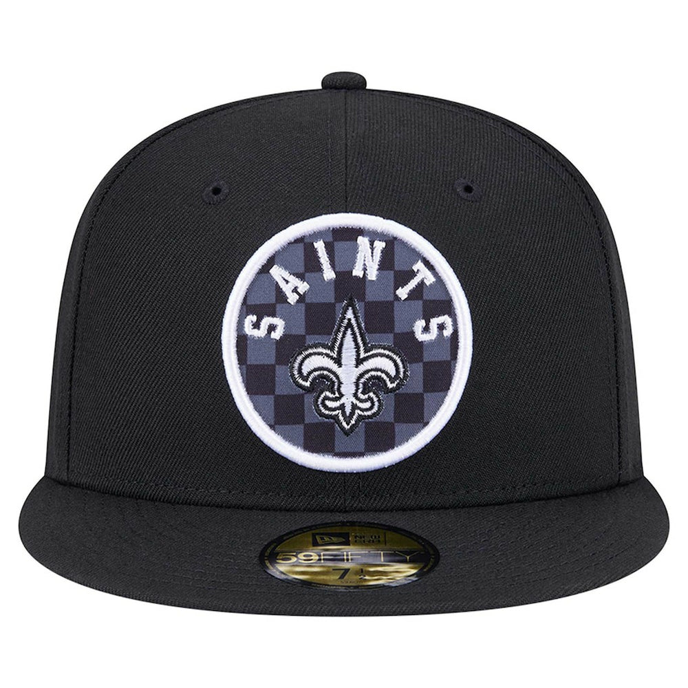 New Orleans Saints New Era Checkered 59FIFTY Fitted Hat Black