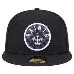 New Orleans Saints New Era Checkered 59FIFTY Fitted Hat Black