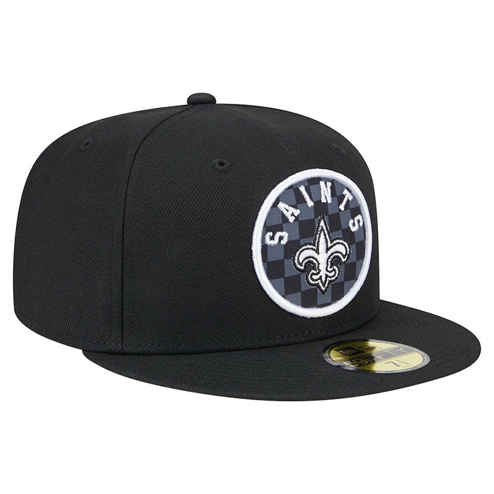 New Orleans Saints New Era Checkered 59FIFTY Fitted Hat Black