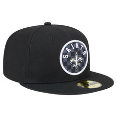 New Orleans Saints New Era Checkered 59FIFTY Fitted Hat Black
