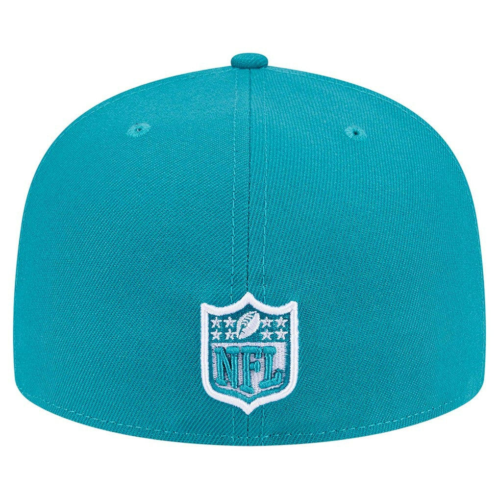 Miami Dolphins New Era Checkered 59FIFTY Fitted Hat Aqua
