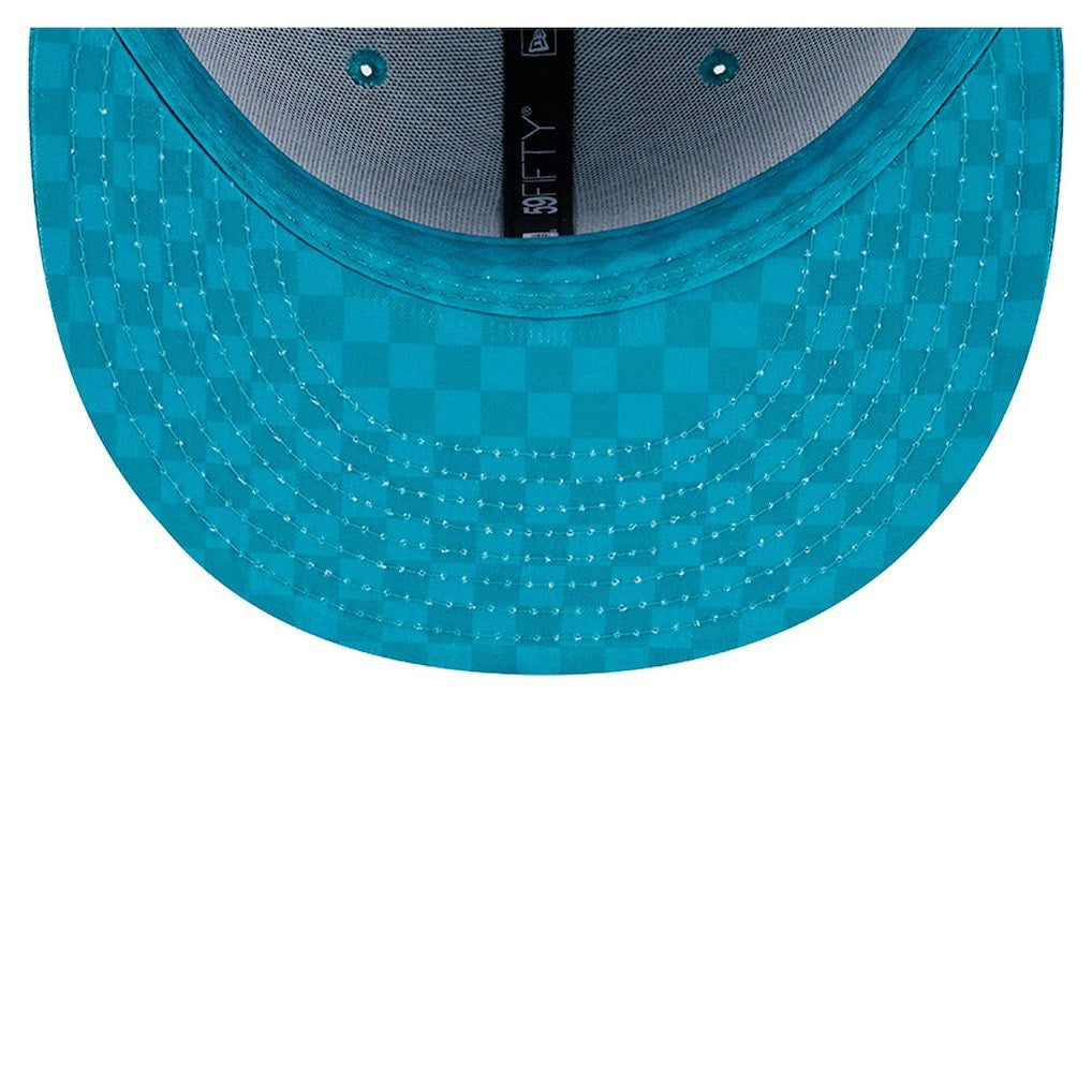 Miami Dolphins New Era Checkered 59FIFTY Fitted Hat Aqua