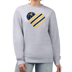 Indiana Pacers G-III 4Her by Carl Banks Women's Heart Graphic Fleece Pullover Sweatshirt Heather Gray