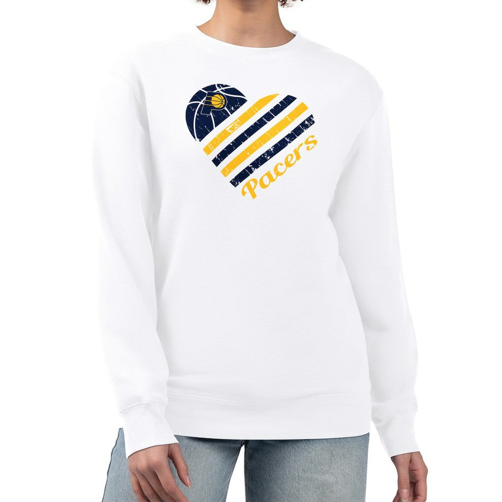 Indiana Pacers G-III 4Her by Carl Banks Women's Heart Graphic Fleece Pullover Sweatshirt White