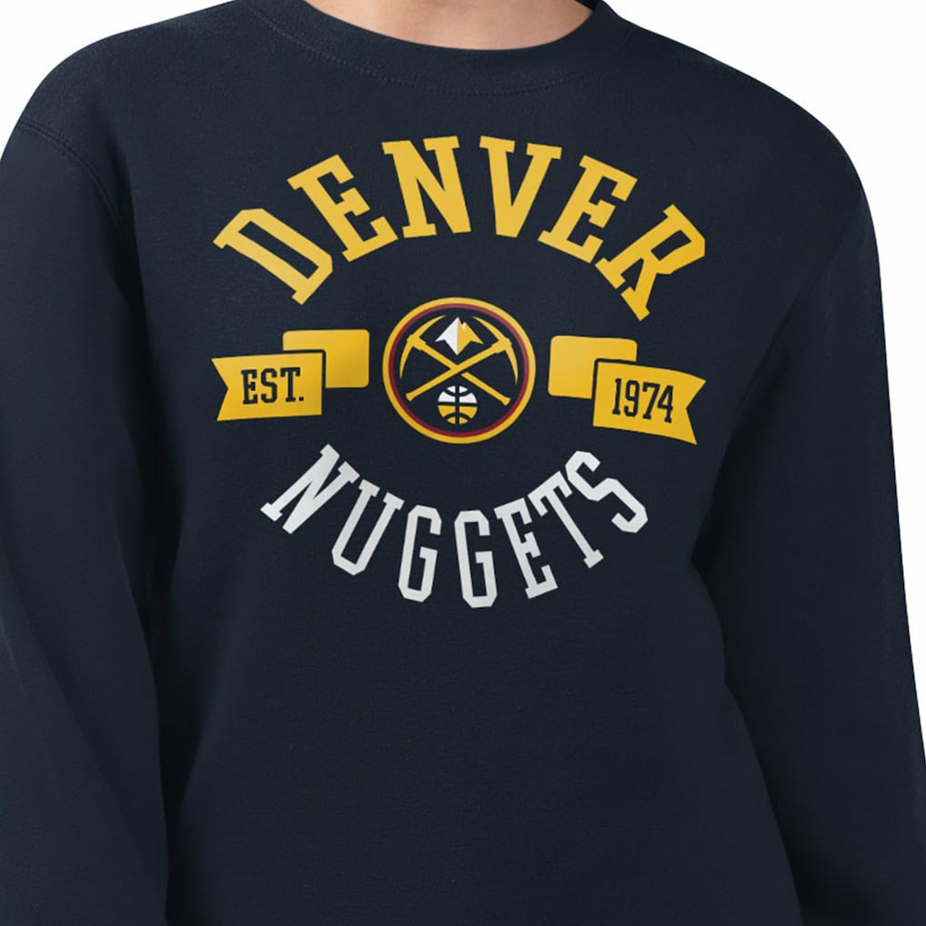 Denver Nuggets G-III 4Her by Carl Banks Women's Large Team Logo Graphic Fleece Pullover Sweatshirt Navy
