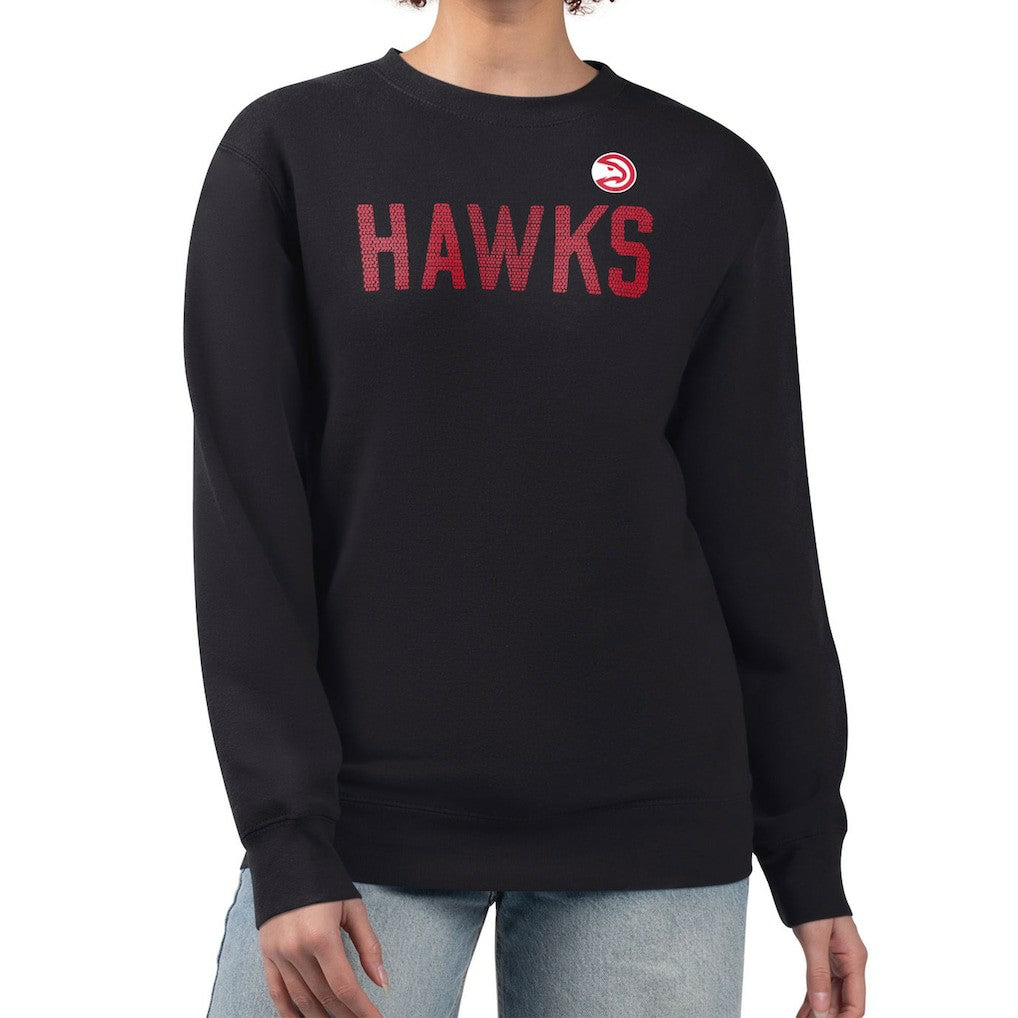 Atlanta Hawks G-III 4Her by Carl Banks Women's Dot Print Team Graphic Fleece Pullover Sweatshirt Black