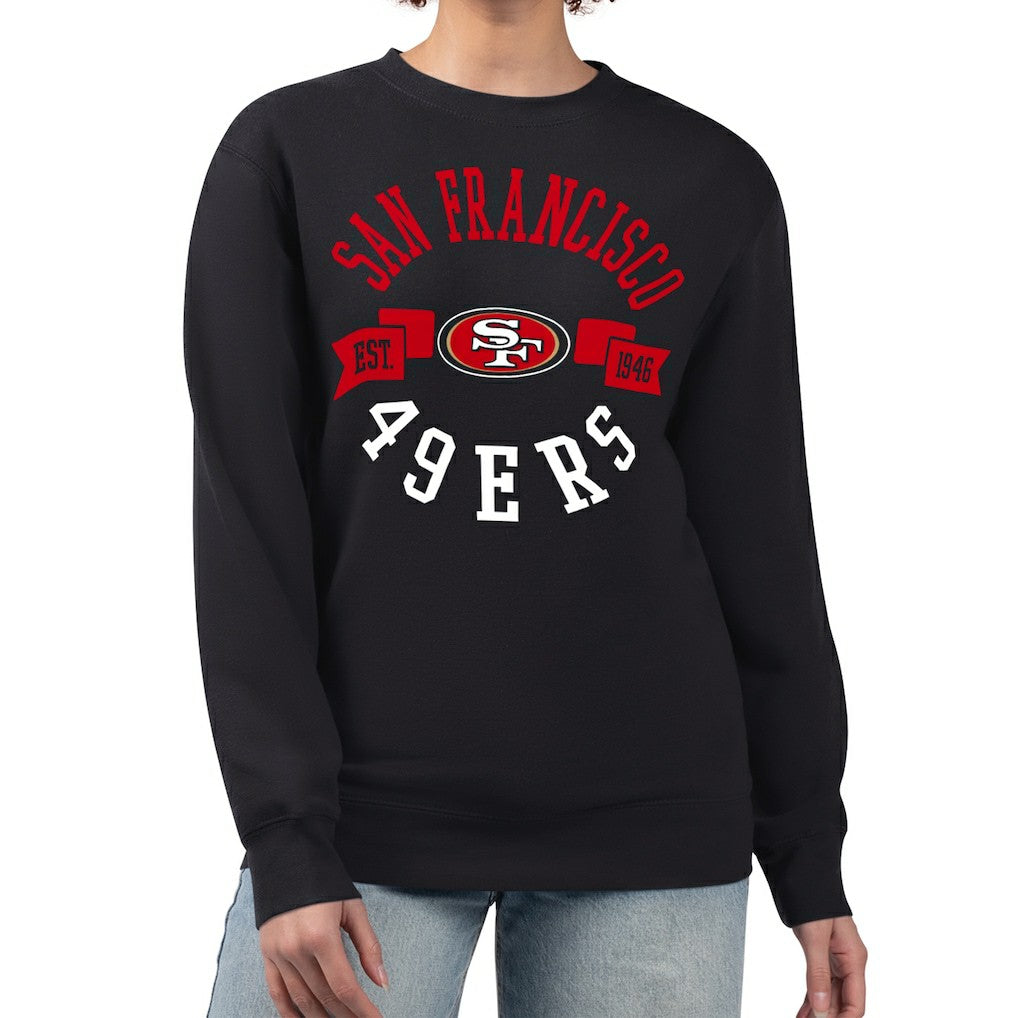 San Francisco 49ers G-III 4Her by Carl Banks Women's Large Team Graphic Fleece Pullover Sweatshirt Black