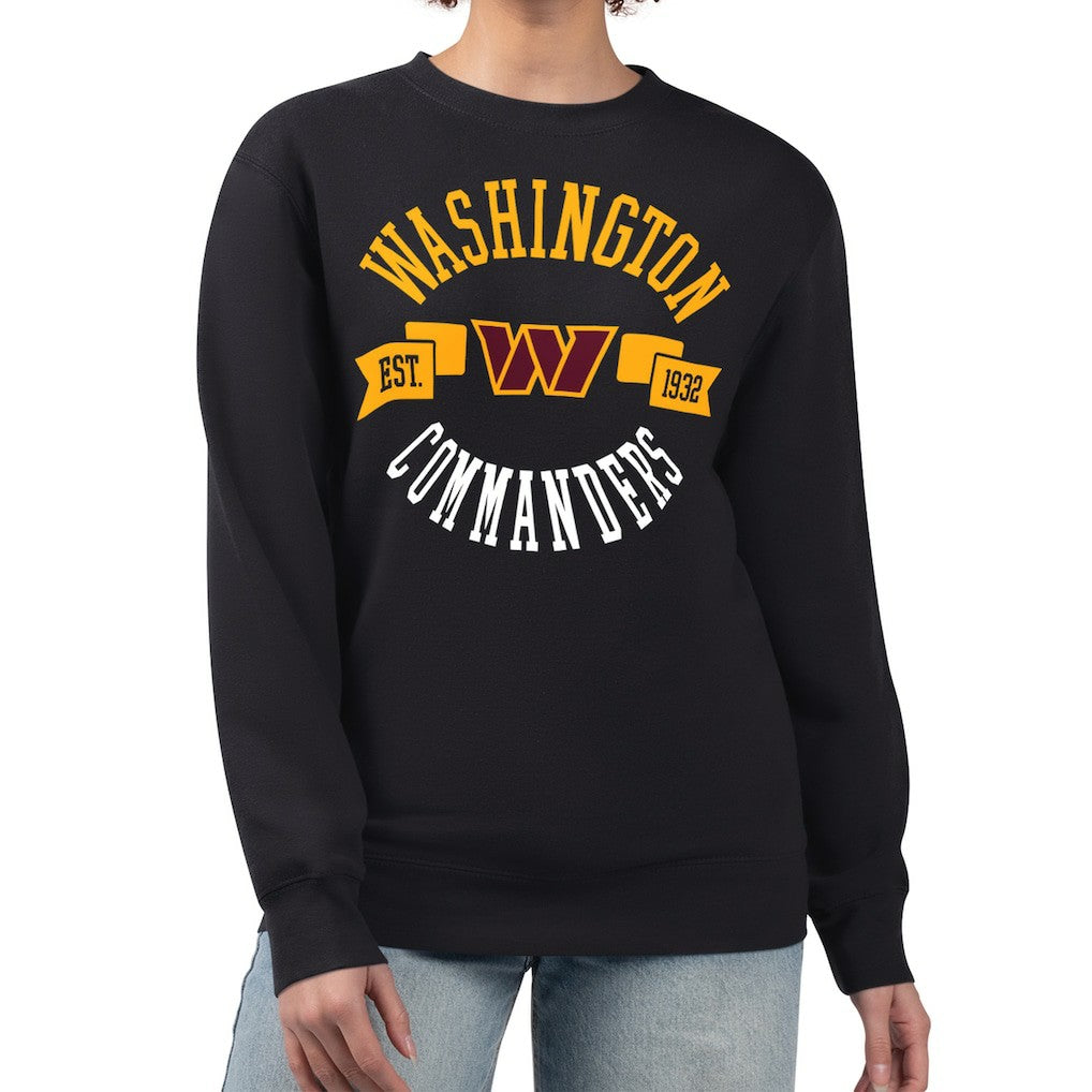 Washington Commanders G-III 4Her by Carl Banks Women's Large Team Graphic Fleece Pullover Sweatshirt Black
