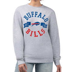 Buffalo Bills G-III 4Her by Carl Banks Women's Large Team Graphic Fleece Pullover Sweatshirt Heather Gray