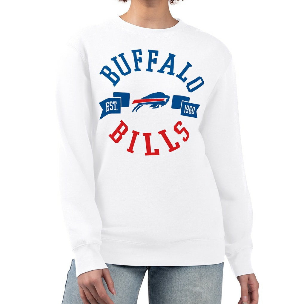 Buffalo Bills G-III 4Her by Carl Banks Women's Large Team Graphic Fleece Pullover Sweatshirt White
