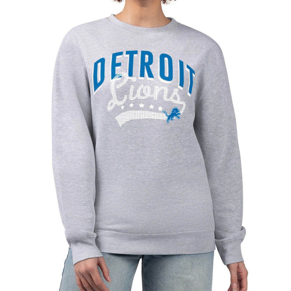 Detroit Lions G-III 4Her by Carl Banks Women's Filigree Logo Graphic Fleece Pullover Sweatshirt Heather Gray