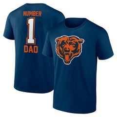 Chicago Bears Father's Day #1 Dad T-Shirt Navy