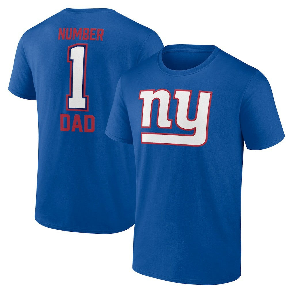 New York Giants Father's Day #1 Dad T-Shirt Royal