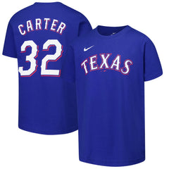 Evan Carter Texas Rangers Nike Youth Name & Number T-Shirt - Royal - Nike Sale